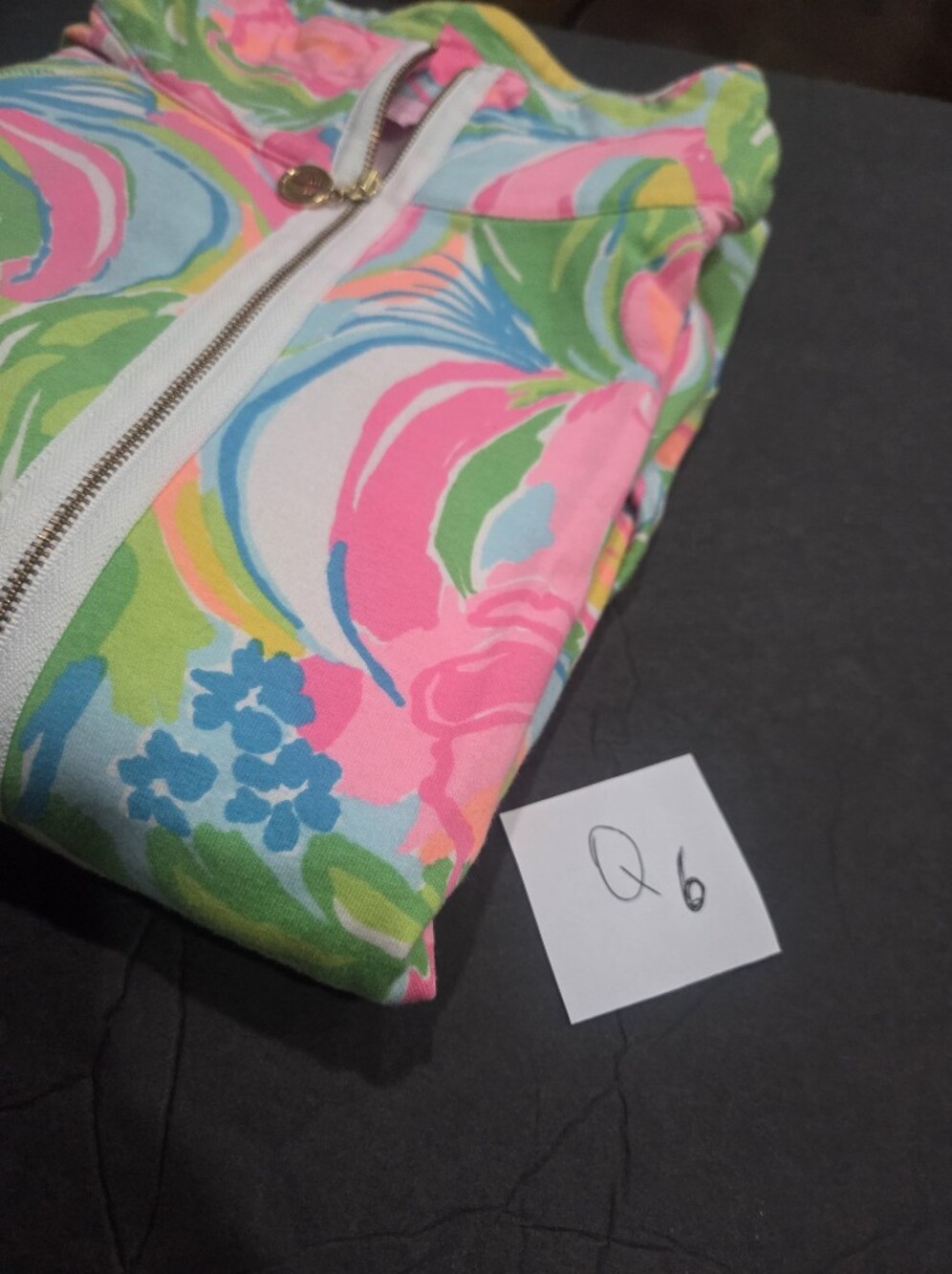 Lilly Pulitzer Pink & Green Floral Half-Zip Pullover Sz.S Women's - Picture 9 of 9